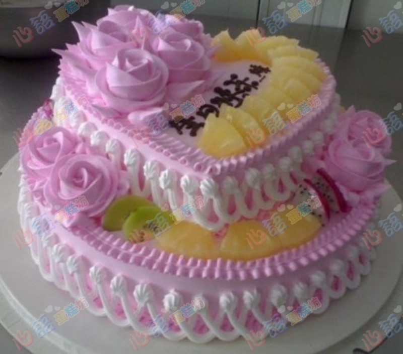 上海蛋糕/蛋糕//生日蛋糕/两层水果蛋糕创意个性新鲜包邮