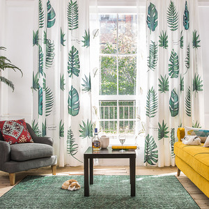 田园棉麻半遮光创意窗帘