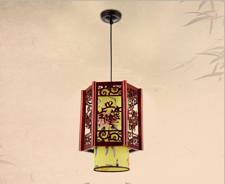 仿古过道吊灯木艺餐厅阳台玄关灯具古典吧台复古中式酒店灯笼