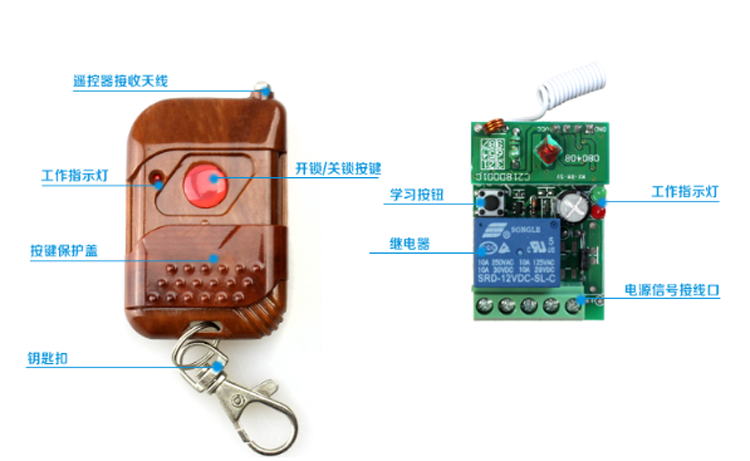 门禁无线遥控开门远距离遥控开门315mhz 433mhz 出租屋遥控开门