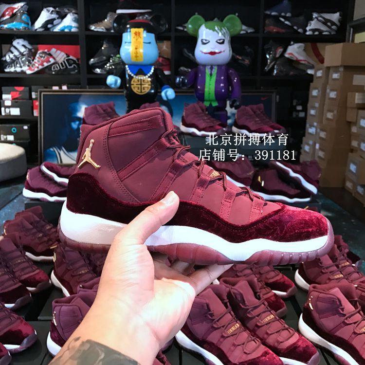 拼搏体育 air jordan11 乔11 aj11红丝绒 gs 女款852625-650