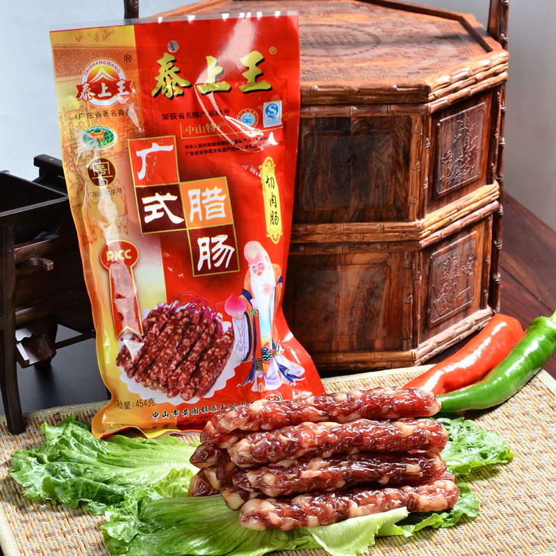 泰上王 人手工切肉腊肠 广式香肠腊肉 广东腊肠农家风味特产腊味