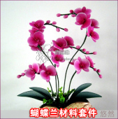 蝴蝶兰材料套件 手工花材料包包教学 包邮 丝网花蝴蝶兰丝袜花材料
