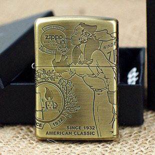 皇冠信誉 zippo 专柜正品 四面加工黄铜风女205-4grl 风中女郎