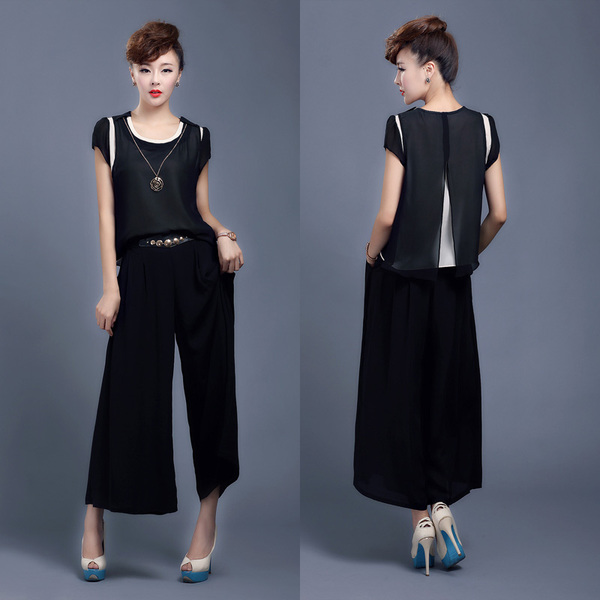 热销<em>美丽说女装</em> 2015夏装 韩版 <em>雪纺连衣裙</em>两件