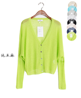 夏季新款<em>针织</em>衫薄款<em>女开衫</em> <em>中短款</em>百搭V领防嗮