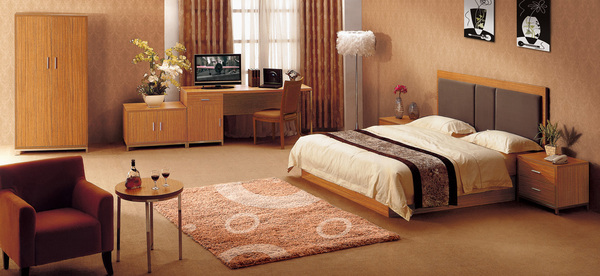 热销酒店家具 快捷酒店标准间套房家具如家汉