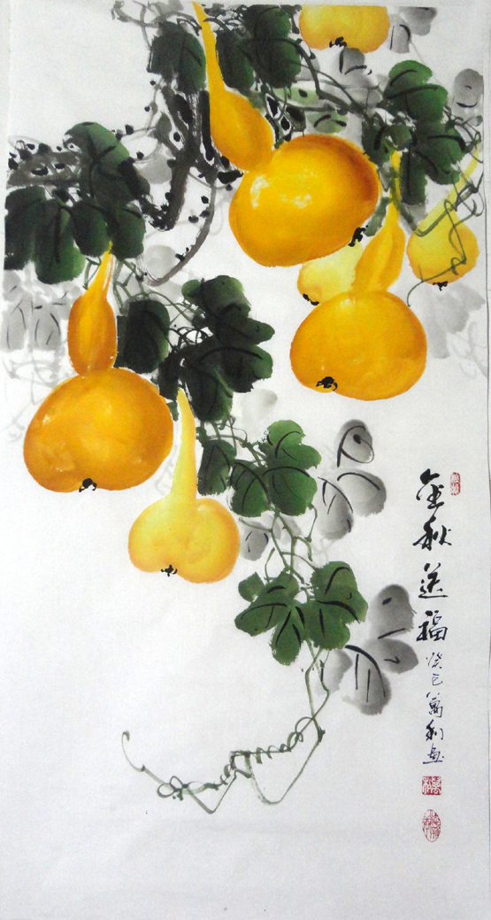 三尺中国画山水画春秋风景画渔家乐图纯手绘客厅办公室装饰画t16