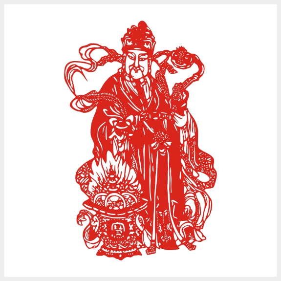 ch036 传统财神剪纸吉祥过年招财窗花新年贴画玻璃橱窗大门年画