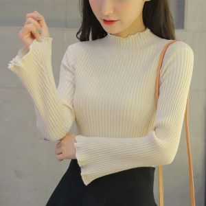 秋冬季甜美喇叭袖针织衫