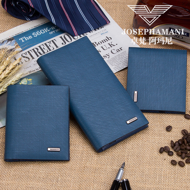 卓梵 阿玛尼钱包男长款日韩潮 男士短款真皮青
