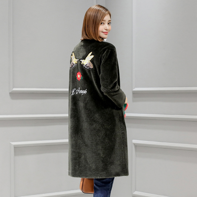 帕瑞拉2016秋冬新款羊剪绒大衣女大码宽松水