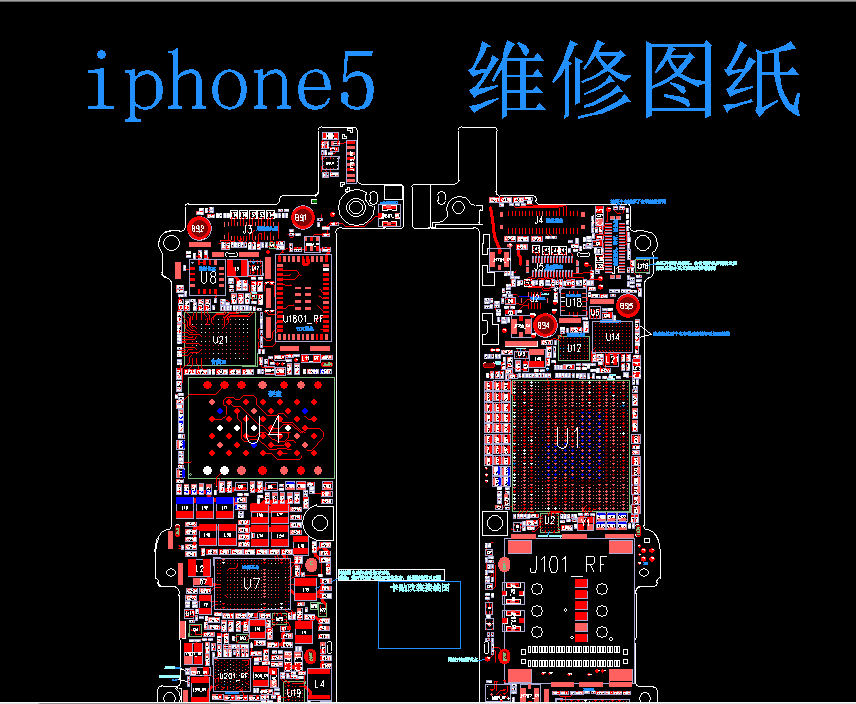 iphone5s 点位图 一线通点位图 苹果5s查主板断线专用点位图