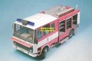 立体折纸手工制作模型剪纸 交通工具 灭火车消防车 救火车 3d纸模