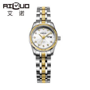 艾诺正品全自动机械表 女士手表 时装表情侣表防水瑞士金表女表