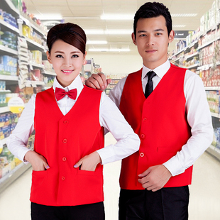 工作服 超市男女服务员马甲 商场导购服装 工作服 志愿者广告印字马夹