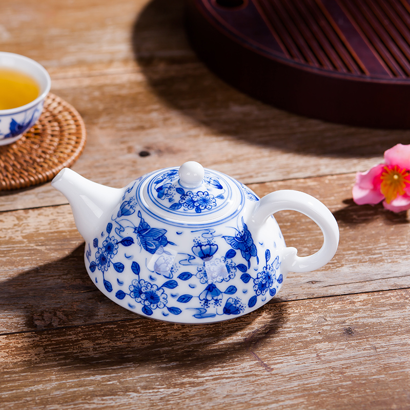 景德镇陶瓷功夫茶具单壶手绘 青花瓷泡茶壶家用小号水壶茶道壶子