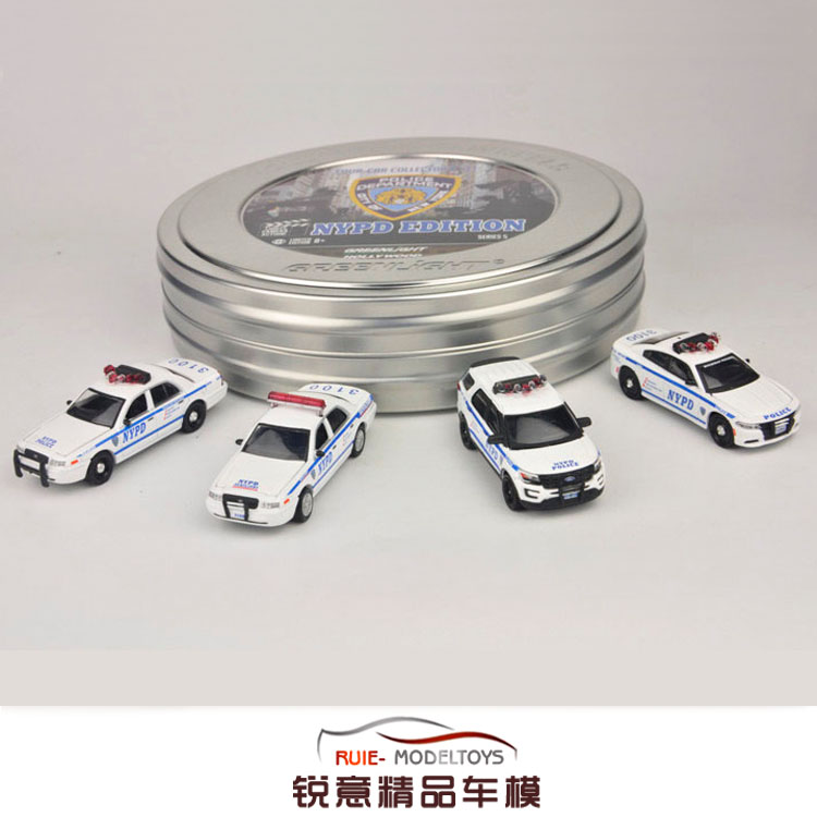 1:64 绿光greenlight 纽约市警车4车套装 nypd 汽车模型