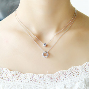 日韩新款双层锁骨链