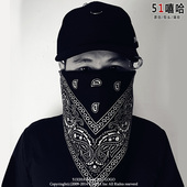 欧美街头朋克风嘻哈hiphop潮男女BBOY运动百搭头巾腰果花大方巾