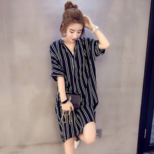 加肥加大中长款 上衣服200斤 t恤衬衫 女装 连衣裙胖mm短袖 夏装 特大码