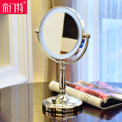 帝门特台式化妆镜 欧式镜子双面梳妆镜 便携式
