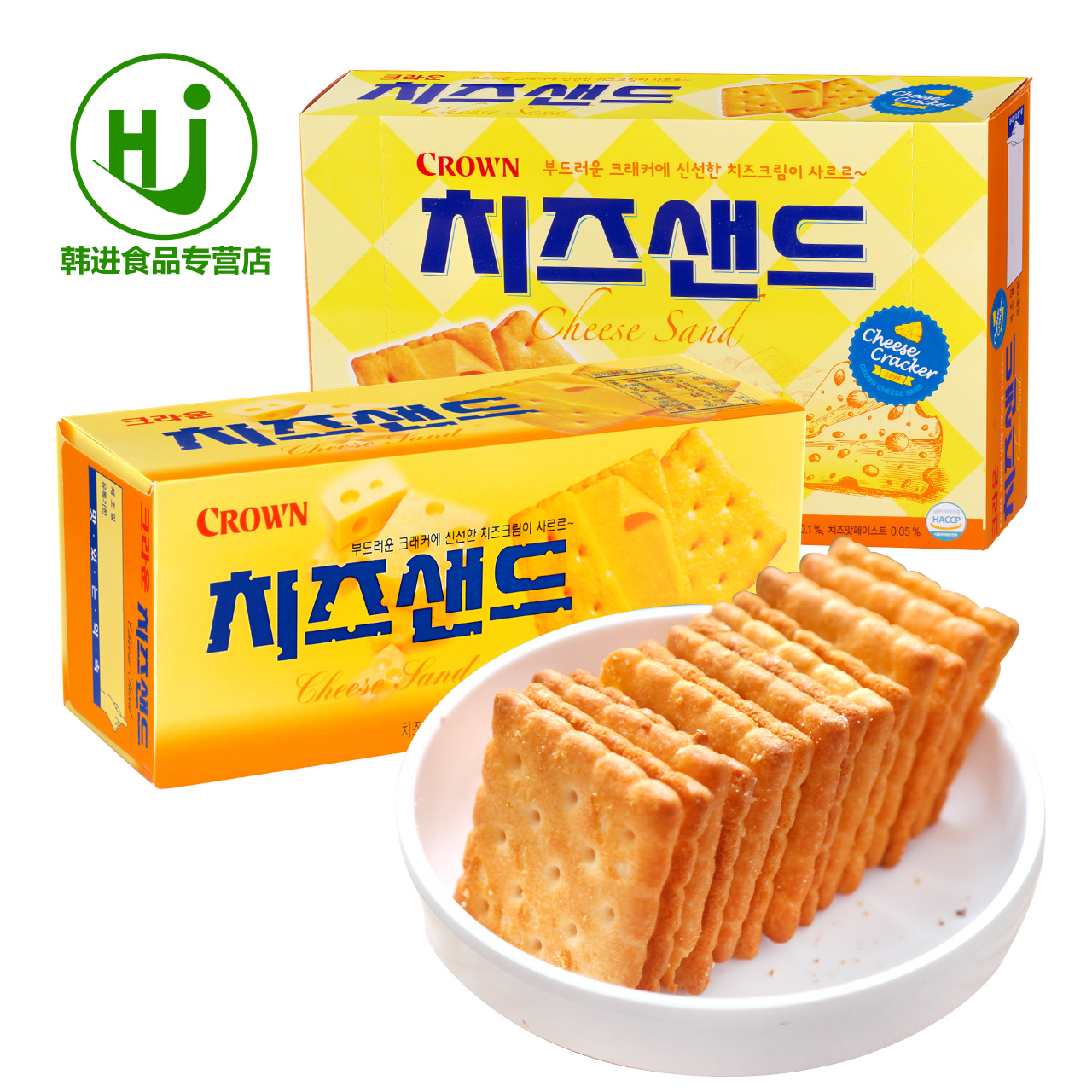 韩国进口食品可来运芝士夹心饼干60g/240g三加二夹心休闲零食糕点