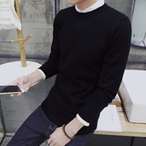 秋冬韩版男装 男士毛衣修身纯色针织衫打底毛衫线上衣服外套休闲