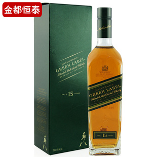 洋酒尊尼获加绿牌15年调配麦芽苏格兰威士忌johnnie walker绿方