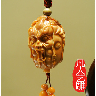手工艺 千眼龙眼菩提雕刻罗汉头像手链 琦宝轩古玩杂件手工艺制作