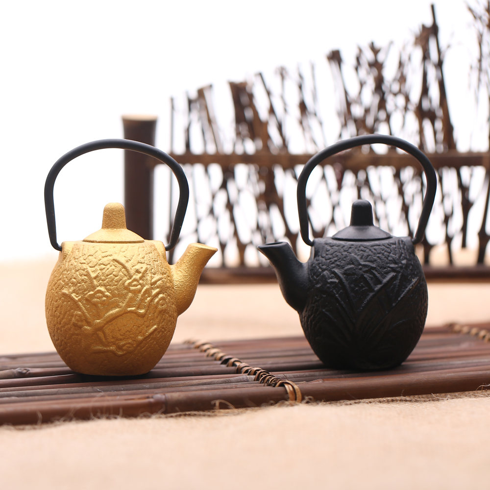 兰花迷你铁壶 铸铁茶壶 兰花掌心壶 日本铸铁茶具 特价小铁壶新款