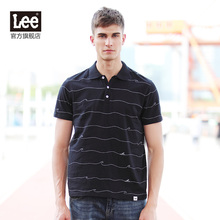 POLO衫 翻领T恤L270132LQK11 设计黑色短袖 2017春夏新品 Lee男装