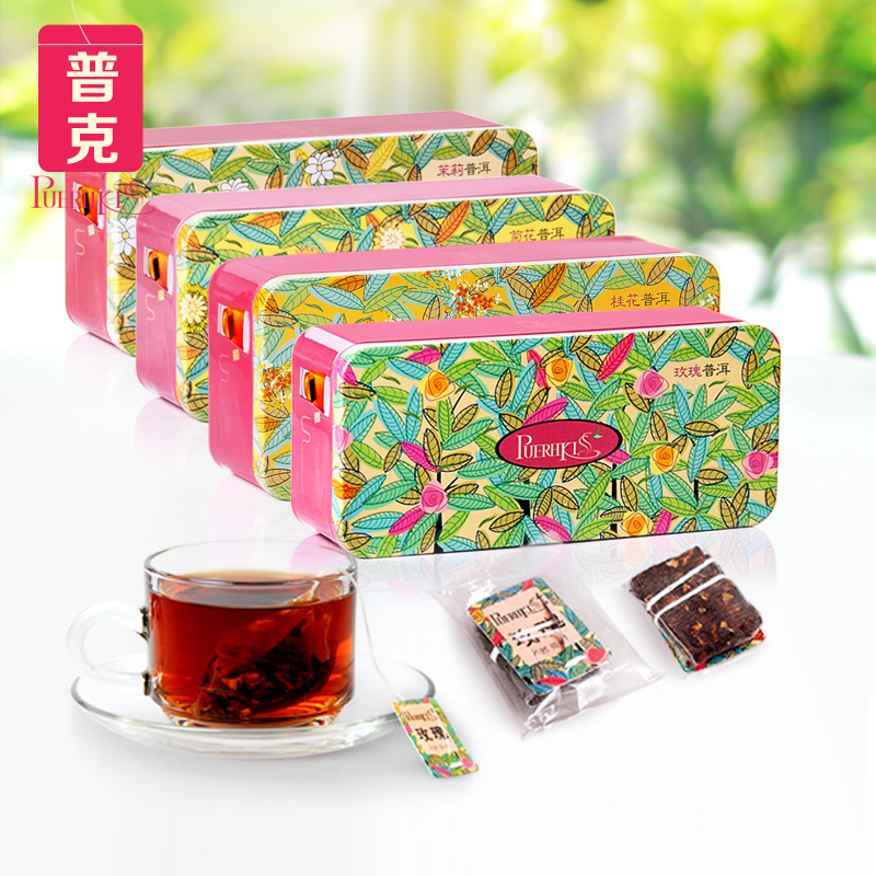 普克花草茶量贩装50gx4精美 玫瑰/菊花/桂花/茉莉茶叶 茶包袋泡茶