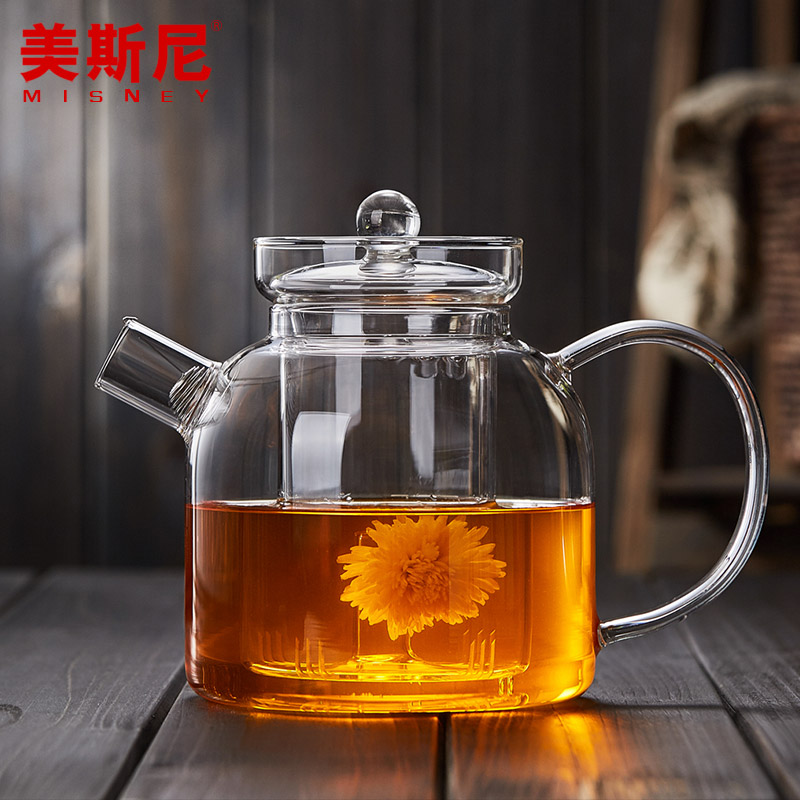 美斯尼 玻璃茶壶 耐热玻璃加厚过滤水壶耐高温煮茶玻璃茶具泡茶壶