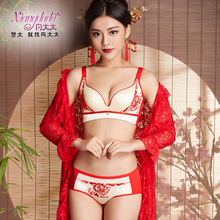 内衣刺绣套装 聚拢无钢圈女文胸加厚性感小胸收副乳 华博向大大正品
