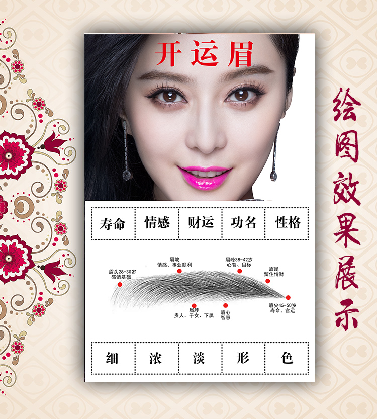 时尚半永久定妆眉眼唇海报韩式纹绣宣传展板挂图贴画美容开运眉-6