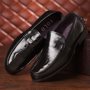 【volo犀牛旗舰店】VOLO\/犀牛男鞋真皮鳄鱼纹