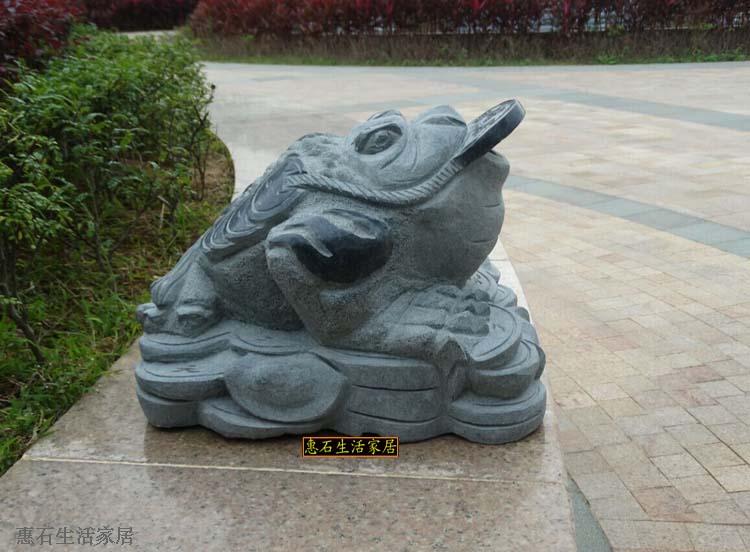 中国惠安石雕蟾蜍喷水雕刻三脚蟾蜍景观喷泉石雕蟾蜍庭院招财风水