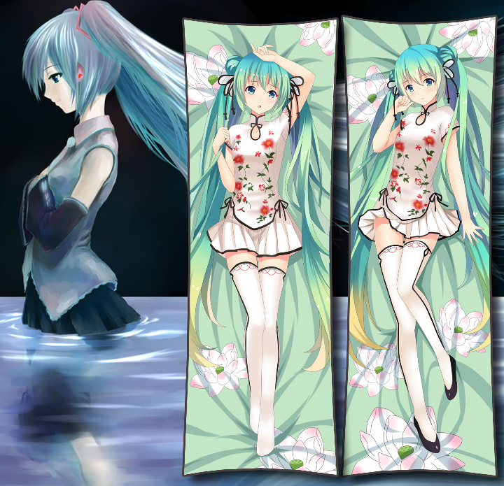 初音ミク初音未来miku等身抱枕动漫美女抱枕 雪初音双层可脱抱枕