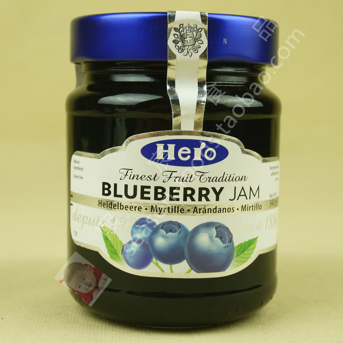 hero blueberry jam 英雄 蓝莓果酱100g果馅早餐