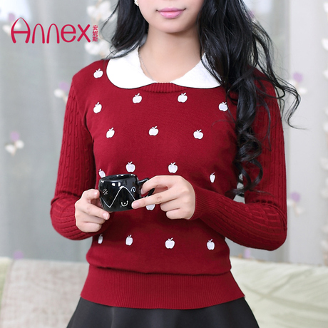 淘宝网-2014秋冬新款<em>娃娃</em>领<em>毛衣</em>女长袖套头打