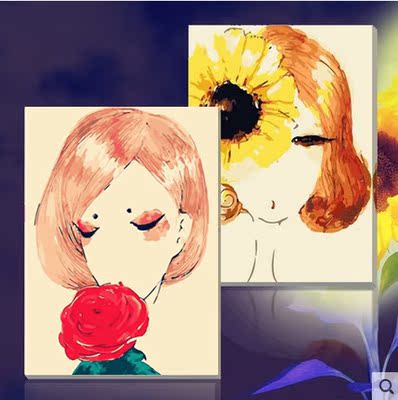 新款diy数字油画包邮特价手绘卧室抽象人物少女时代coco女孩系列