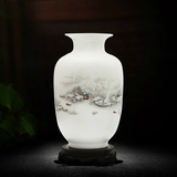 景德镇陶瓷雪景花瓶摆件