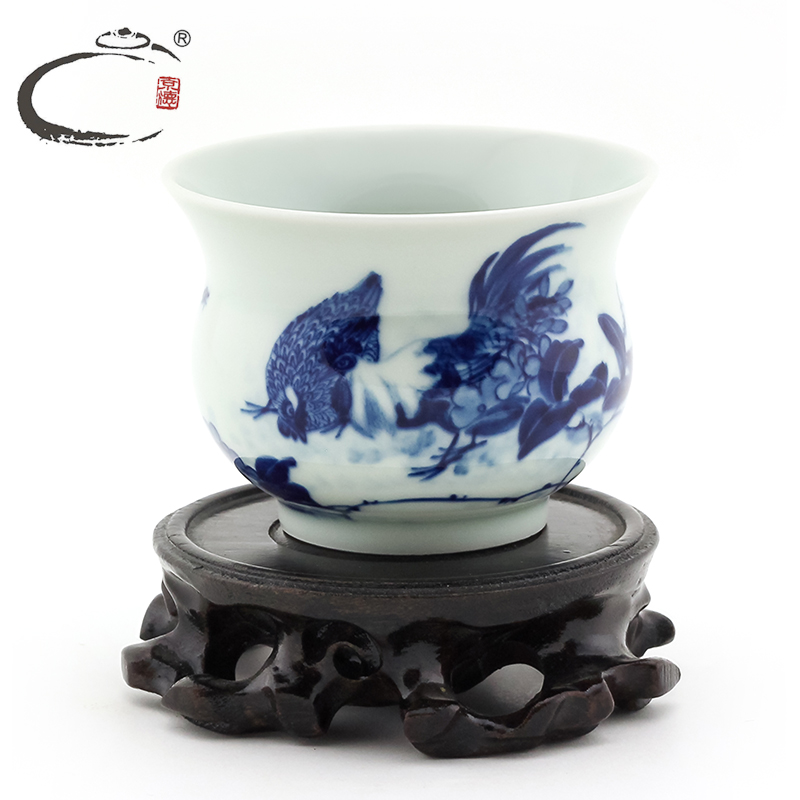 京德茶器 正品贵和祥茶具 京德 贵和祥制 茶杯 青花鸡缸杯 品茗杯