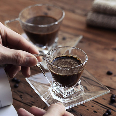 意大利进口rcr无铅水晶浓缩咖啡杯子 创意简约小咖啡杯碟套装
