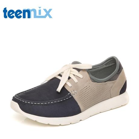 Teenmix/天美意夏季专柜同款磨砂时尚撞色休闲鞋男单鞋1QO02BM5商品大图