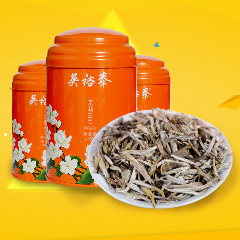 吴裕泰 茉莉花茶 茉莉1887茶叶 3罐装 40g/罐*3