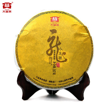 大益茶普洱茶七子饼熟茶2013小龙柱正品云南勐海茶厂茶叶357g1301