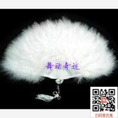 包邮 高档加厚加长加大全绒大号羽毛扇子舞蹈扇咏春双面女折扇 10把