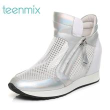 Teenmix/天美意夏专柜同款牛皮/网布运动风女凉靴AK67TBB5图片
